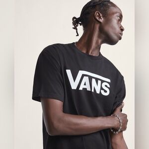 Vans Classic T-Shirt Black White Logo Men's Skate Streetwear Tee